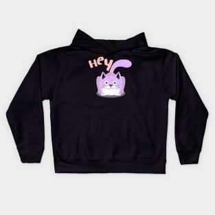 Cat Says Hey Girly Cat Lady Cat lover Kids Hoodie